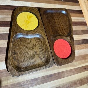 Imperial Hand Carved hardwood solo cup holder  set of 2